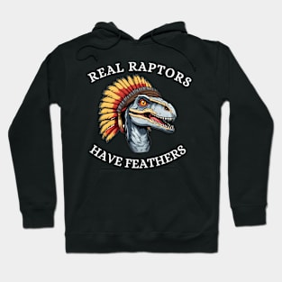 Funny Dinosaur Raptor w Feathers Hoodie